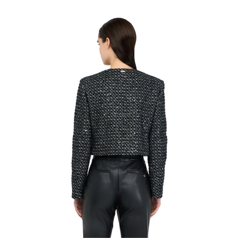 Giacca Donna bouclé, con bottoni metallici e quattro patte
